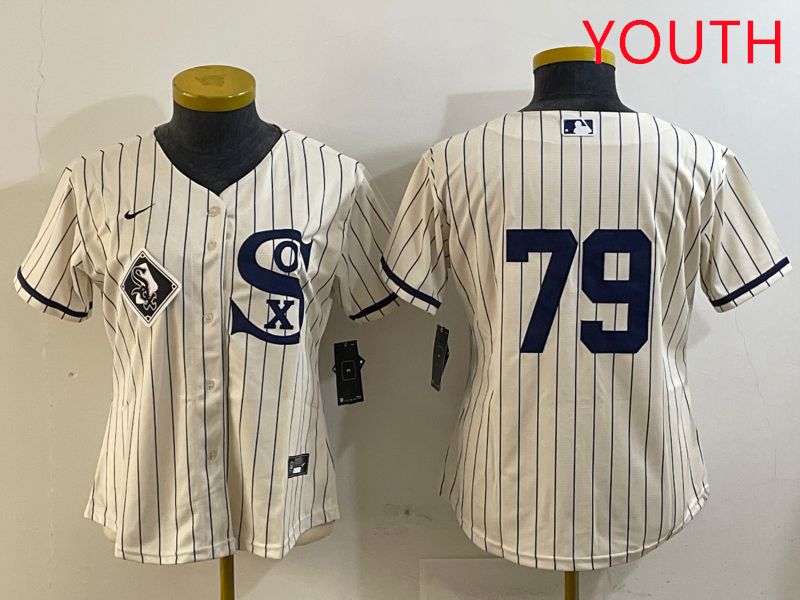 Youth Chicago White Sox #79 No Name Cream Stripe Dream Edition Game 2025 Nike MLB Jersey style 3